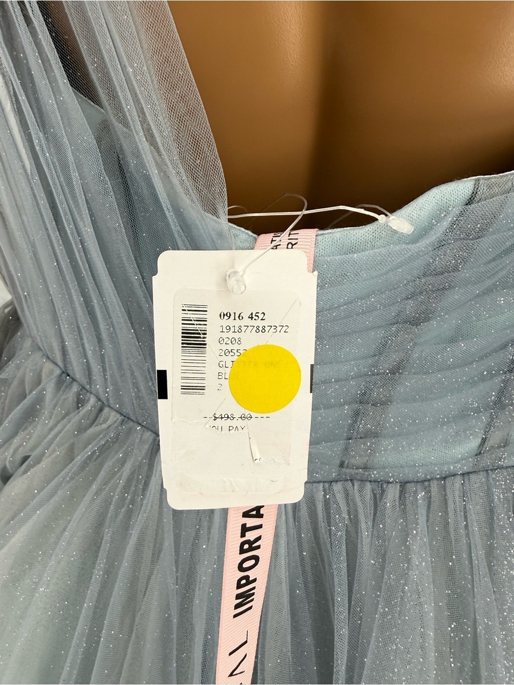MAC DUGGAL Blue Glitter One-Shoulder Ombre Gown Size 8 - Picture 4 of 10